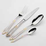 GlowCut – 24 or 48-Piece Stainless Steel Cutlery Set with Gold Finish