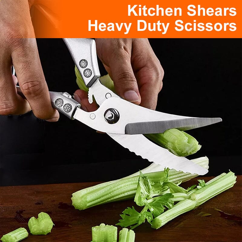 Multifunction Poultry Shears – Stainless Steel, 3.5mm Blades & Spring-Loaded Grip