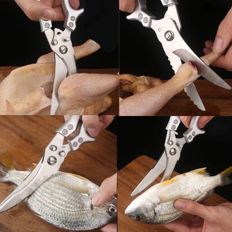 Multifunction Poultry Shears – Stainless Steel, 3.5mm Blades & Spring-Loaded Grip