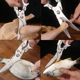 Multifunction Poultry Shears – Stainless Steel, 3.5mm Blades & Spring-Loaded Grip
