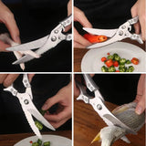 Multifunction Poultry Shears – Stainless Steel, 3.5mm Blades & Spring-Loaded Grip