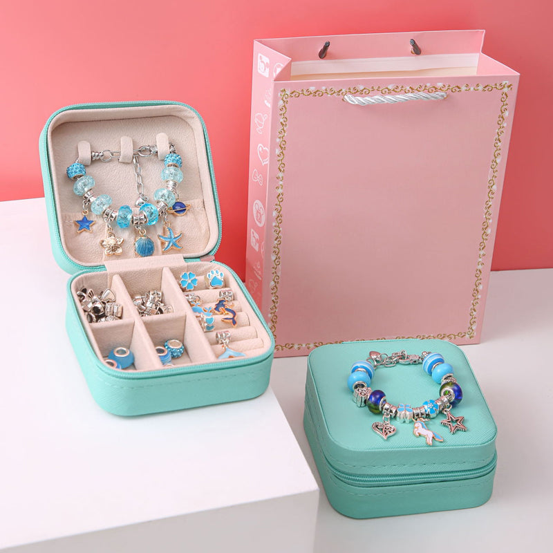 Kids DIY Bracelet Making Kit – 60+ Beads, Charms & 3 Bracelets