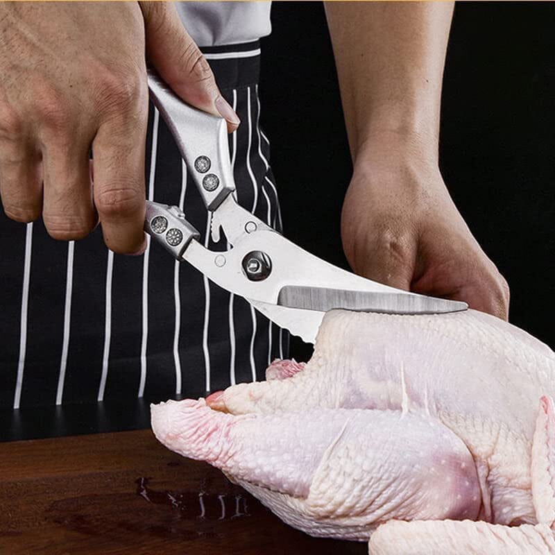 Multifunction Poultry Shears – Stainless Steel, 3.5mm Blades & Spring-Loaded Grip