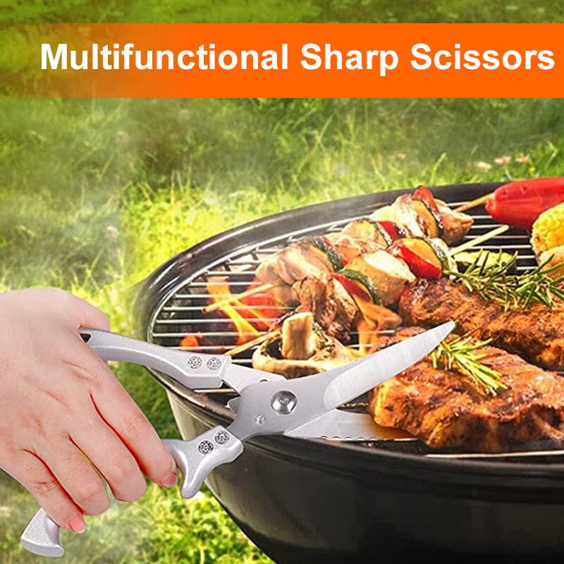 Multifunction Poultry Shears – Stainless Steel, 3.5mm Blades & Spring-Loaded Grip