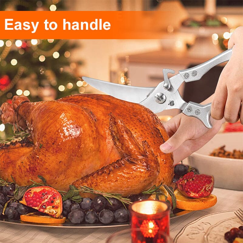 Multifunction Poultry Shears – Stainless Steel, 3.5mm Blades & Spring-Loaded Grip