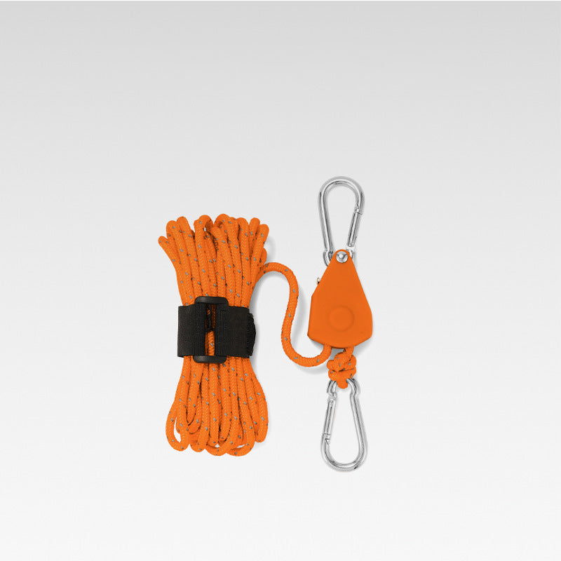 Tent Guy Line with Pulley System – 190kg Capacity, Reflective, Aluminum Alloy
