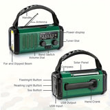 Solar Crank Emergency Radio – 10000mAh Power Bank, AM/FM/NOAA & Flashlight