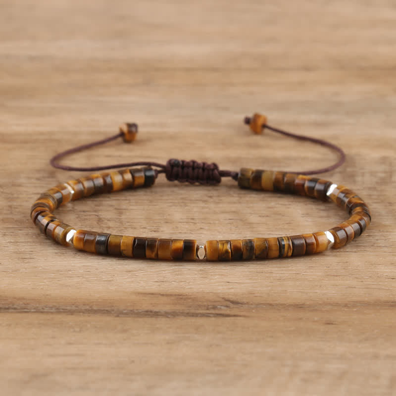 Seraphina – Braided Bracelet with 2.4mm Natural Stone Beads