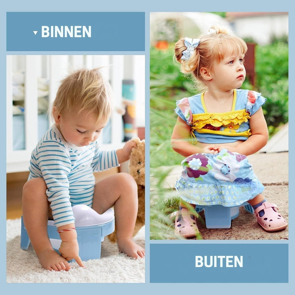 Foldable Travel Potty – Toddler Trainer, Toilet Seat Adapter & Non-Slip Base