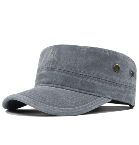 Unisex Cotton Military Cap – Flat Design, Adjustable 56–61cm & Curved Brim