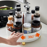 360° Rotating Spice Rack Organizer – HIPS Plastic, Raised Edge & Removable Base