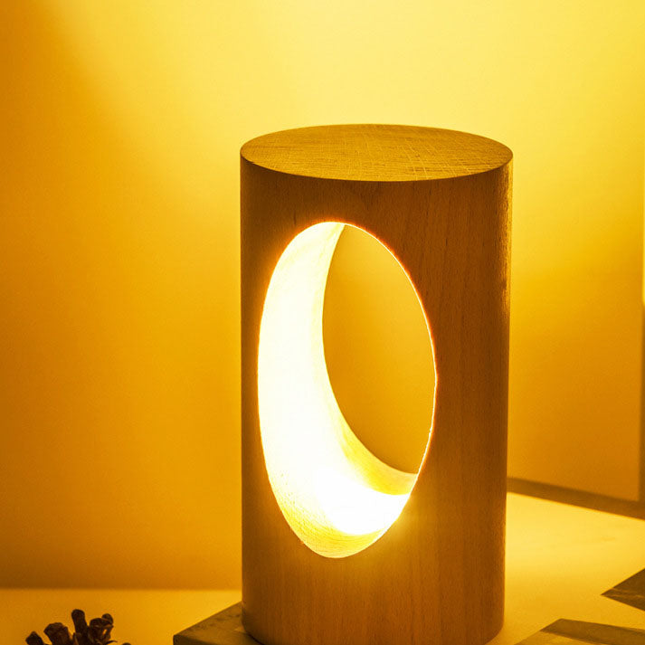 Stylish LED Table Lamp with Wooden Base - Modern Home Lighting Solution