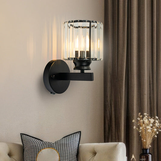 Crystal Wall Light – Faceted Glass Panels, Iron Frame & Modern Contemporary Design
