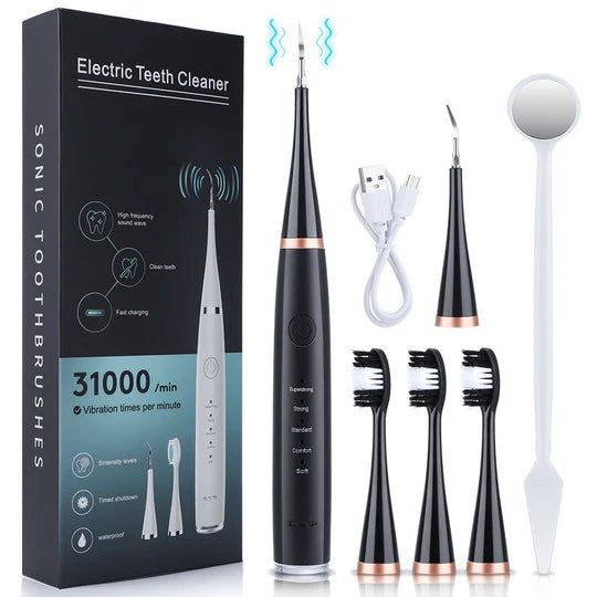Ultrasonic Electric Tooth Cleaner – 5 Modes, 31,000 VPM & USB Rechargeable