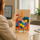 Holz-Tetris-Puzzlebrett – Kreatives Brain-Break für Ihren Schreibtisch | Stressabbau & Konzentrationsförderung