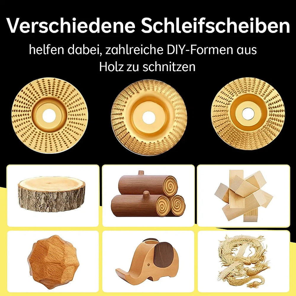 Wood Carving Disc Set – Tungsten Carbide, 100mm & 3-Piece for Angle Grinders