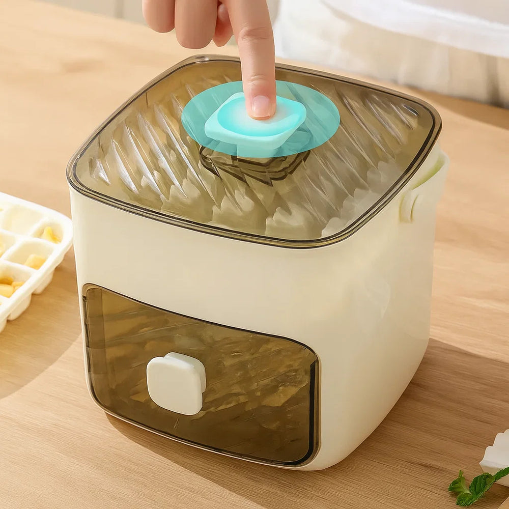 Optimized Product Title: **Eiswürfelbox mit Druckfunktion – 48 mühelos hergestellte, kleckerfreie Eiswürfel für perfekte Erfrischungen**