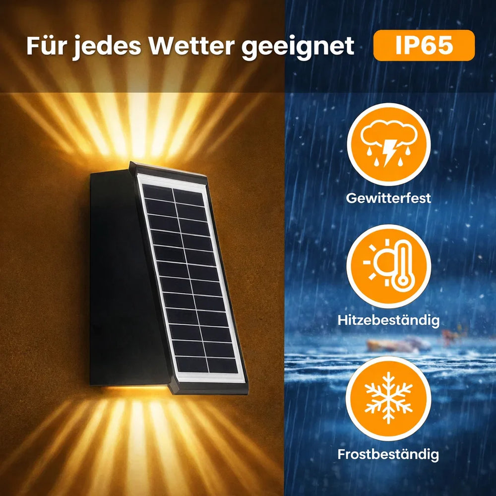 Enhanced Product Title: **Kabellose Solar-Wandleuchte mit RGB-Farben & Warmweiß – Automatische Gartenbeleuchtung für Außenbereich** 

This title includes relevant keywords while maintaining clarity and appeal for potential customers.