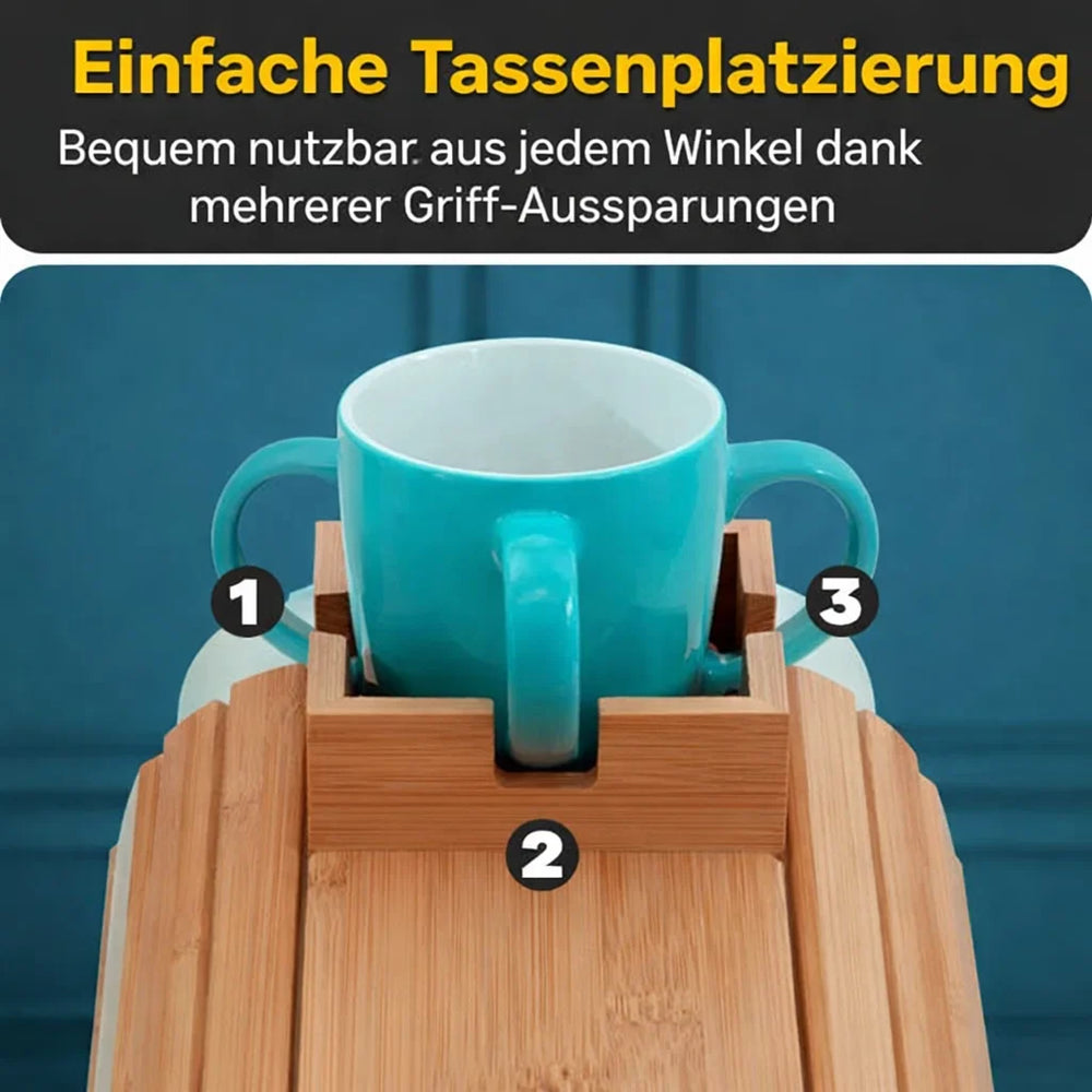 Enhanced Product Title: "Umweltfreundlicher Bambus Armlehnen Tablett – Praktischer Becher- und Snackhalter für das Sofa" 

This title maintains the original meaning while improving clarity and appeal for Google Shopping.