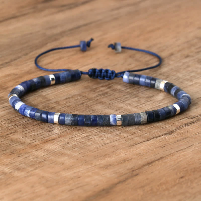 Seraphina – Braided Bracelet with 2.4mm Natural Stone Beads