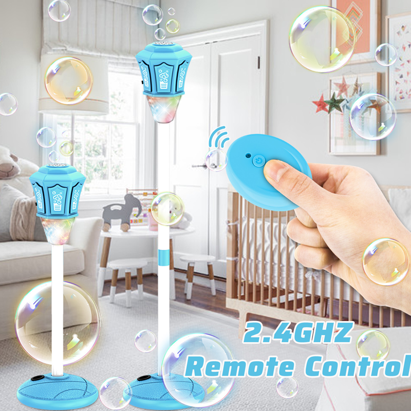 LED Bubble Machine with Remote – 50m Range, Lamp Post Design, Indoor & Outdoor