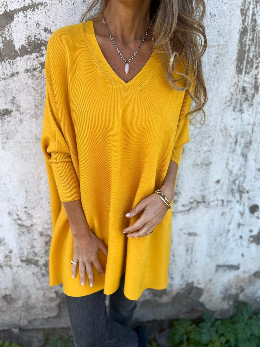 Enhanced Product Title: "Hannah V-Neck Sweater for Women - Stylish & Comfortable Knit Pullover" 

This title includes relevant keywords while providing more detail about the product, which can help improve visibility in Google Shopping searches.