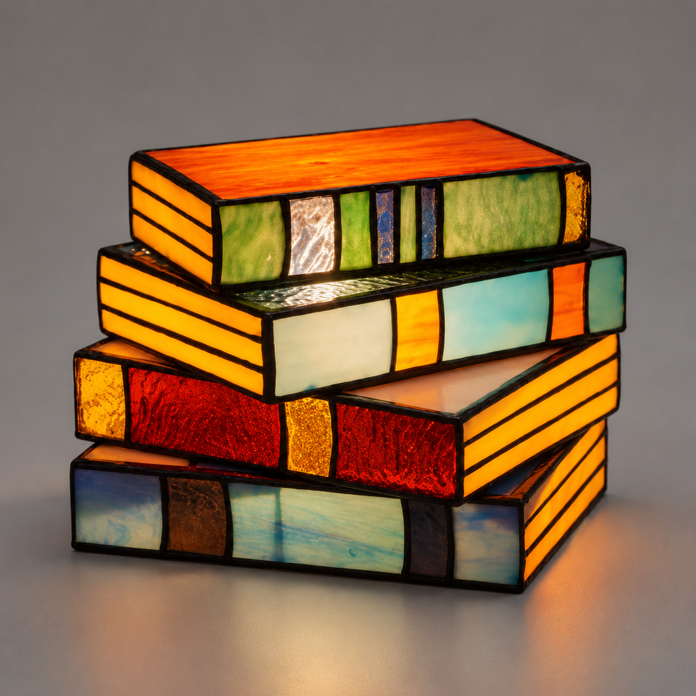 Stained Glass Book Lamp
