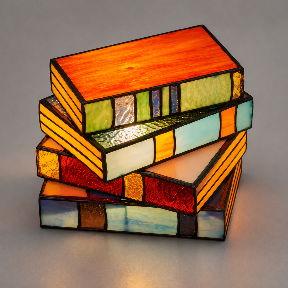 Stained Glass Book Lamp