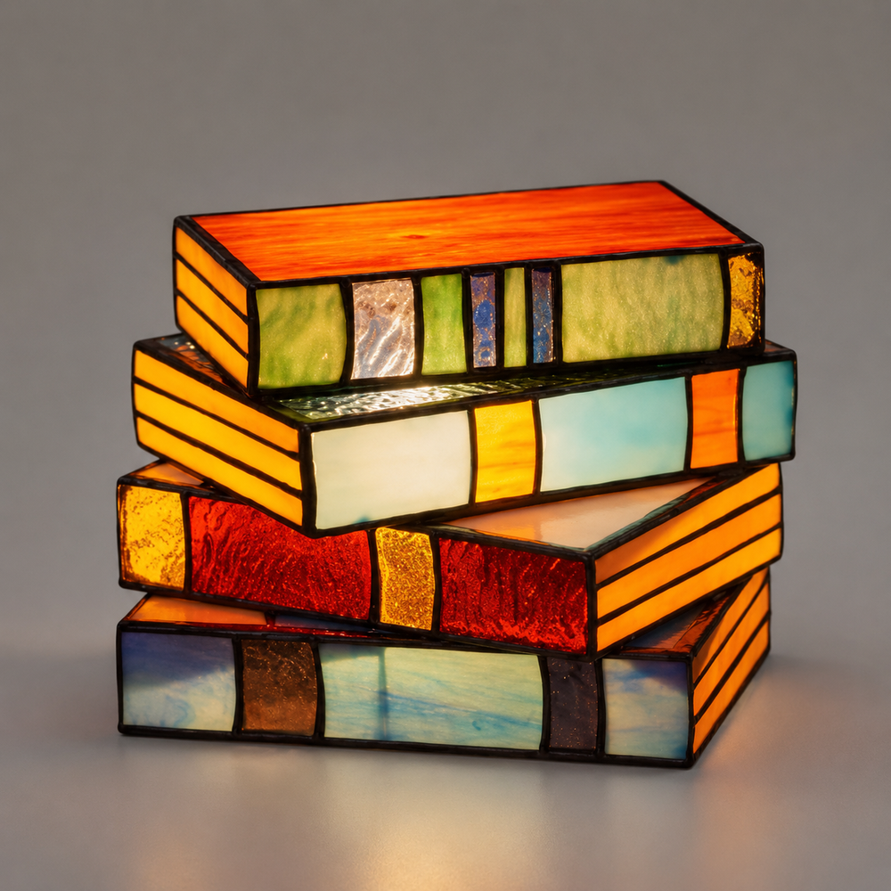 Stained Glass Book Lamp