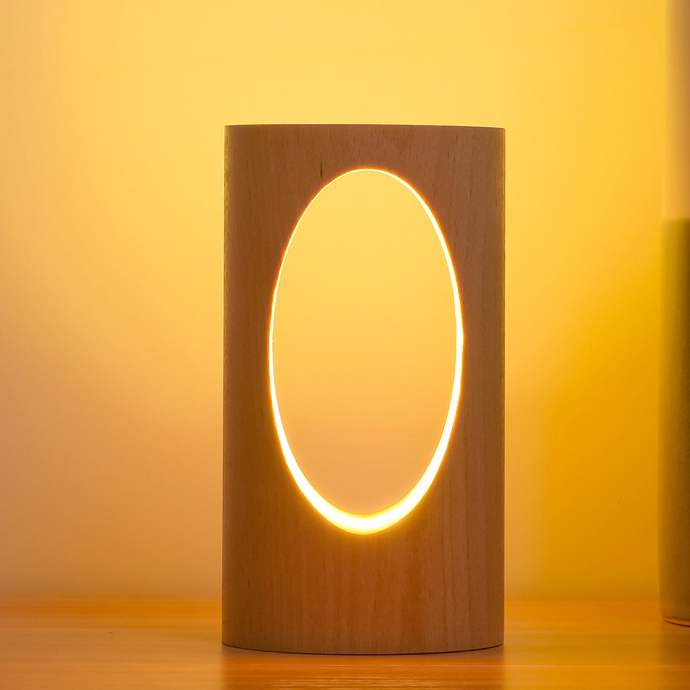 Stylish LED Table Lamp with Wooden Base - Modern Home Lighting Solution