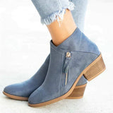 Helena Orthopedic Leather Ankle Boots – Blue