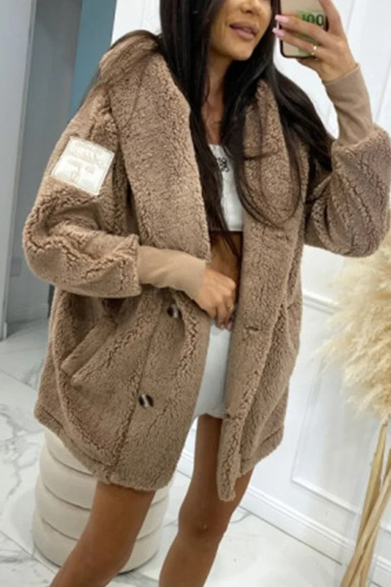 Sabrina Women's Plush Hooded Jacket - Cozy & Stylish Outerwear for Cold Weather