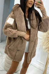 Sabrina Women's Plush Hooded Jacket - Cozy & Stylish Outerwear for Cold Weather