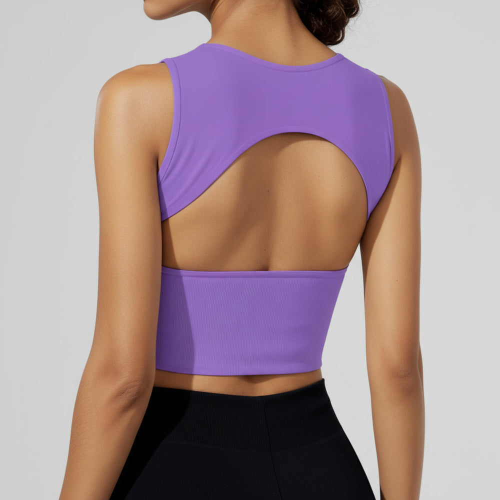 Womens Pickleball Crop Tank High Stretch Athletic Top