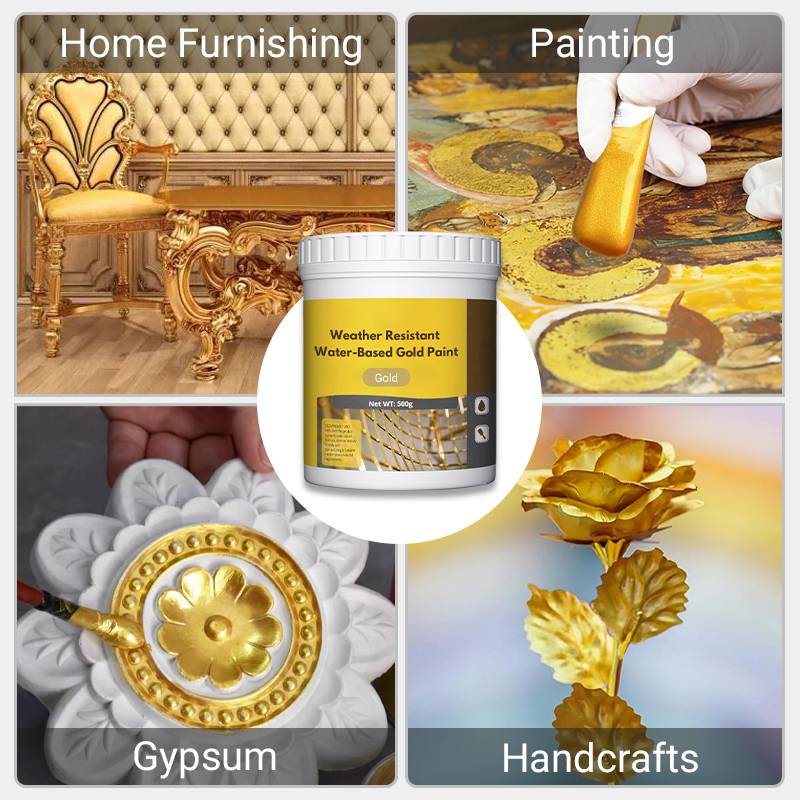 Metallic Gold Paint 500g – Water-Based, Weatherproof & Multi-Surface