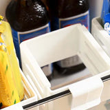 Adjustable Fridge Door Organizer – Expands 16.5–26cm, Polypropylene, White