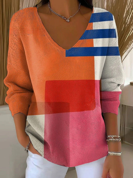 Beatrice V-Neck Knit Pullover – Stylish & Comfortable Women's Sweater