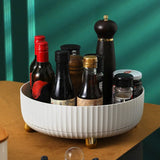360° Rotating Spice Rack Organizer – HIPS Plastic, Raised Edge & Removable Base