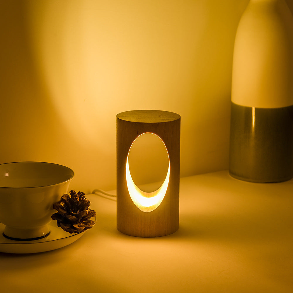 Stylish LED Table Lamp with Wooden Base - Modern Home Lighting Solution