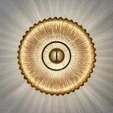 Nordic Vintage Glass Wall Sconce | Striped Round Disc Light