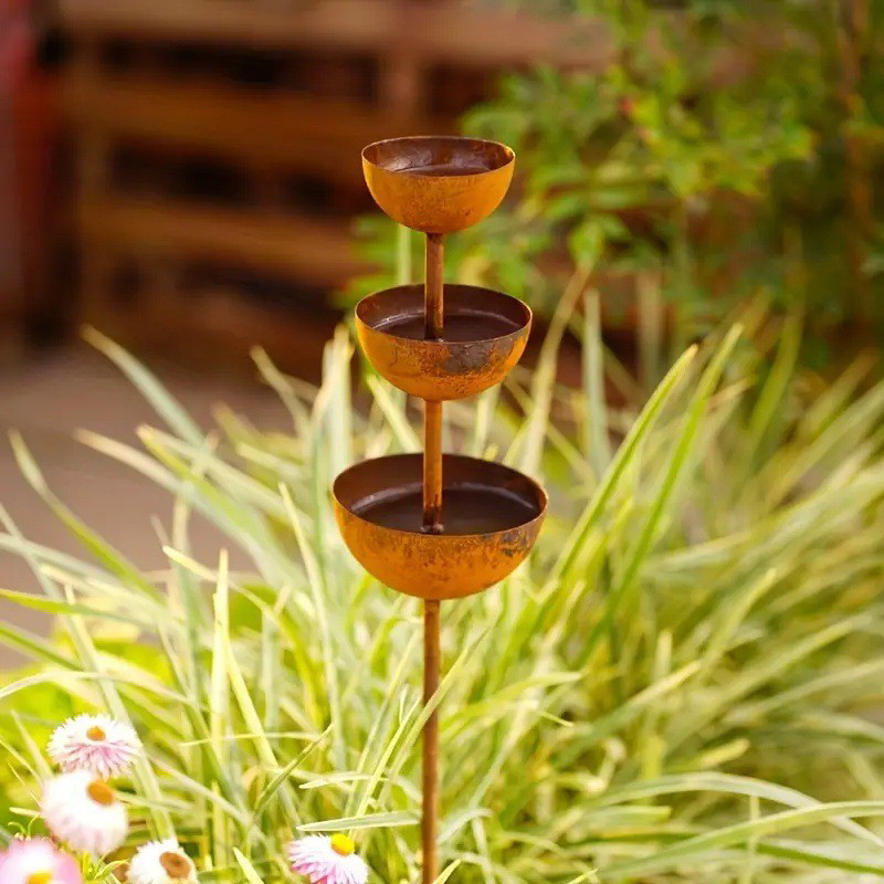 3-Tier Bird Feeding Station – Cast Iron, Ground Spike & 68cm Tall
