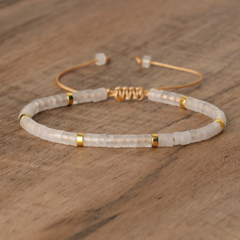 Seraphina – Braided Bracelet with 2.4mm Natural Stone Beads
