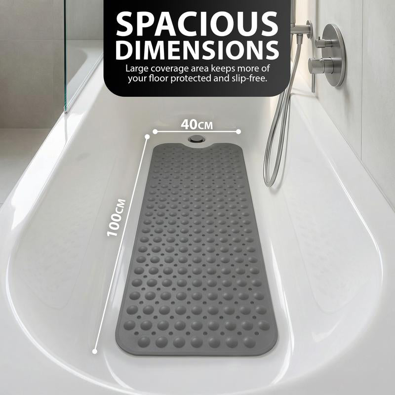 Non-Slip Bathtub Mat – PVC, 200 Suction Cups, Drainage Holes & 100×40cm