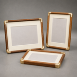 Vintage Wood Brass Photo Frame