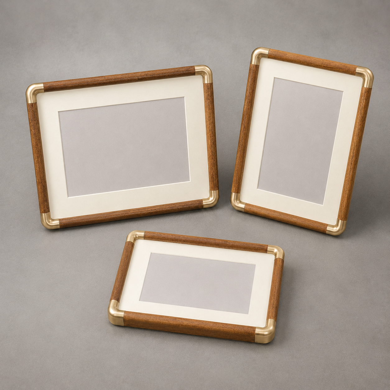 Vintage Wood Brass Photo Frame