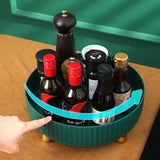 360° Rotating Spice Rack Organizer – HIPS Plastic, Raised Edge & Removable Base