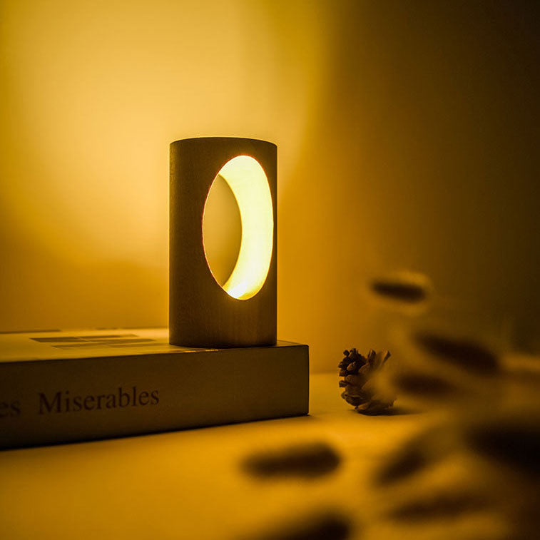Stylish LED Table Lamp with Wooden Base - Modern Home Lighting Solution