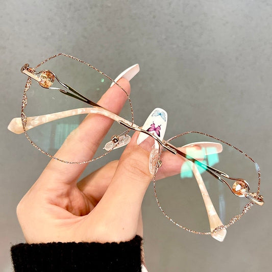 Reading Glasses – Frameless, Blue Light Filter & Decorative Stones