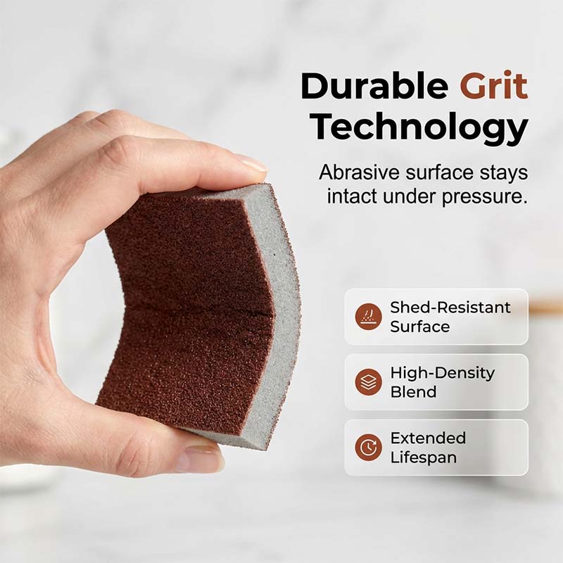 Aluminium Oxide Scouring Sponge – Heavy-Duty, Removable Handle & 5-Pack
