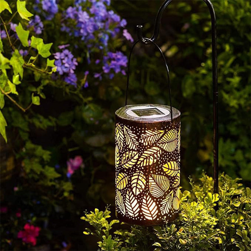 Solar Garden Lantern – Sunflower Pattern, LED Light & Weatherproof Metal